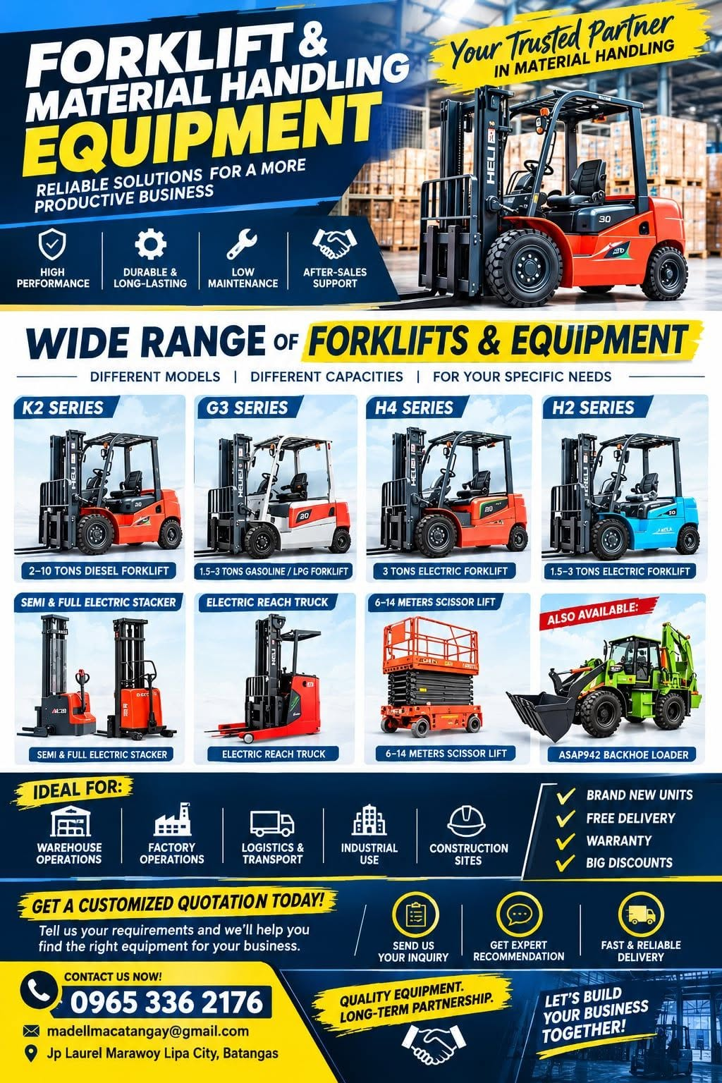 Company forklift equipment brochure
